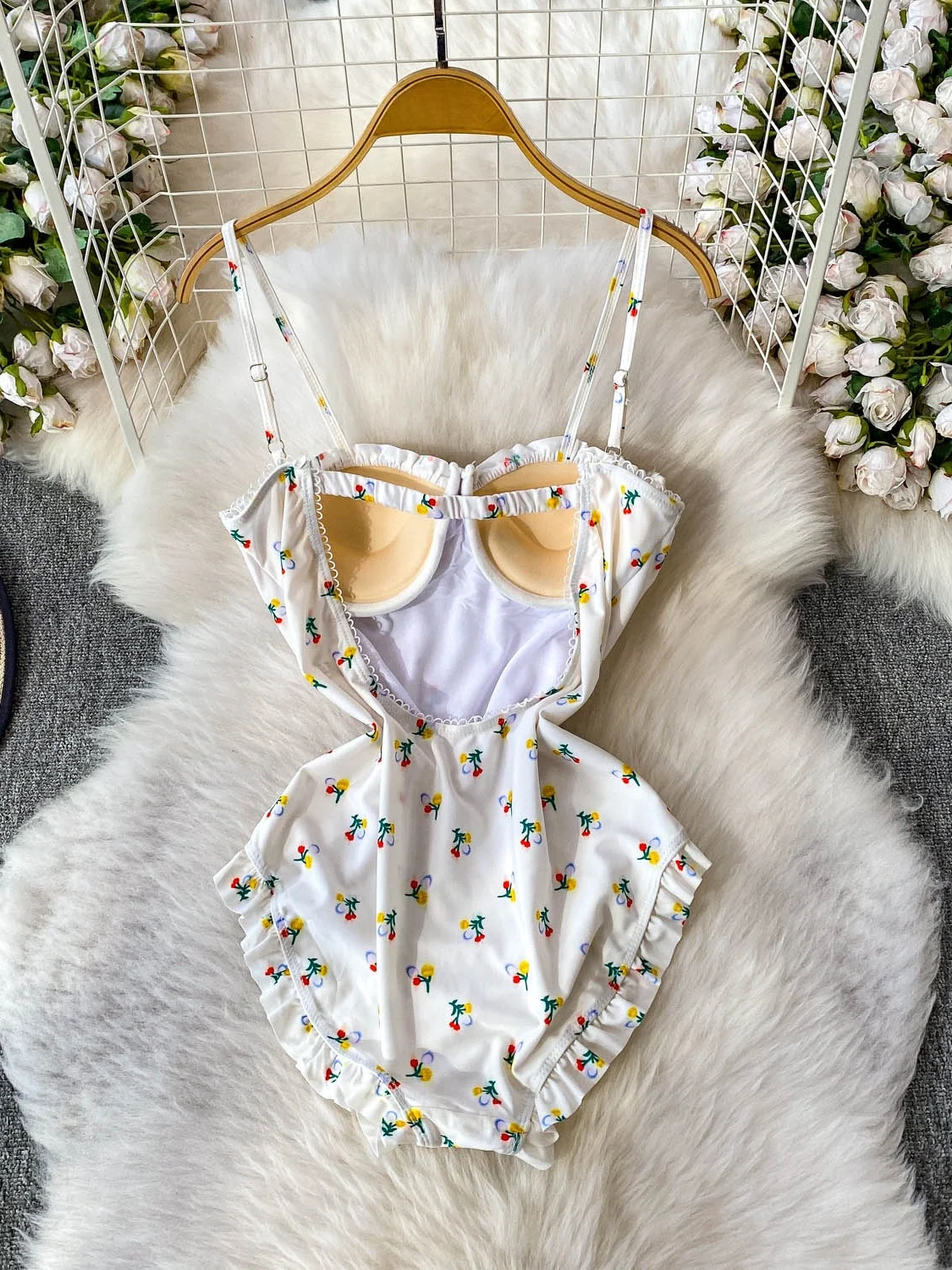 

Утягивающий сексуальный купальник с цветочным принтом, женский летний купальник с тяжелой вышивкой, брюки с высокой талией и ромбовидной отделкой