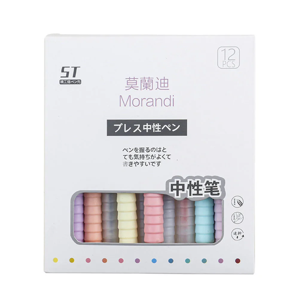 Ensemble de stylos gel liquides 12 pièces/ensemble Pointe ST 0,5 mm Séchage rapide