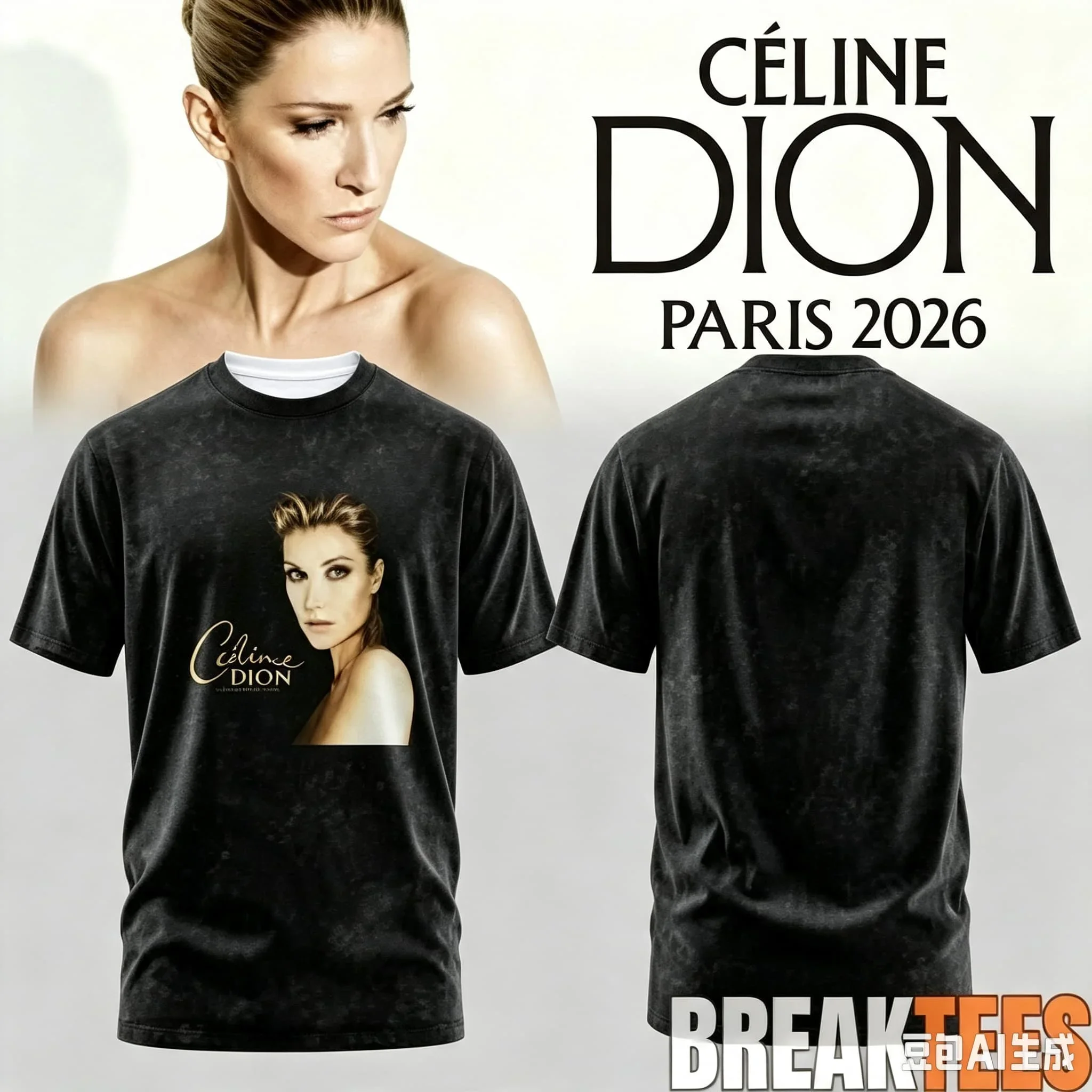 Neues Celine Dion Paris 2026 Fan-Tour-Geschenk Schnelltrocknendes T-Shirt für Männer und Frauen 2026 Neues Herren-T-Shirt Streetwear Tees Familien-Matching – Detail 9