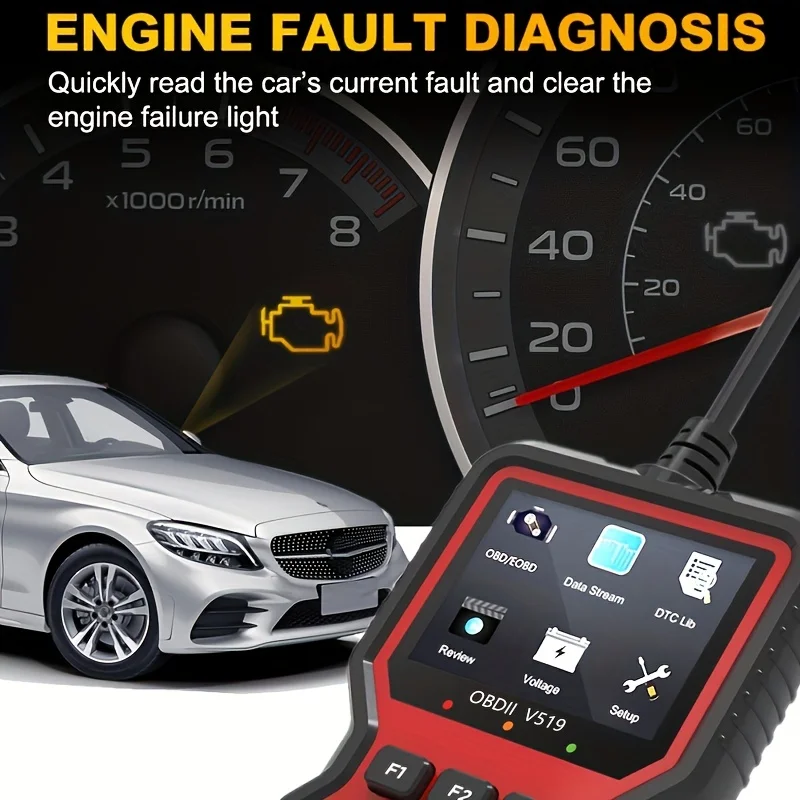 Car OBD2 Scanner Diagnostic Tool Code Reader, Car Voltage Tester Engine Fault Code Scanner, Charging Tester Diagnostic Tool