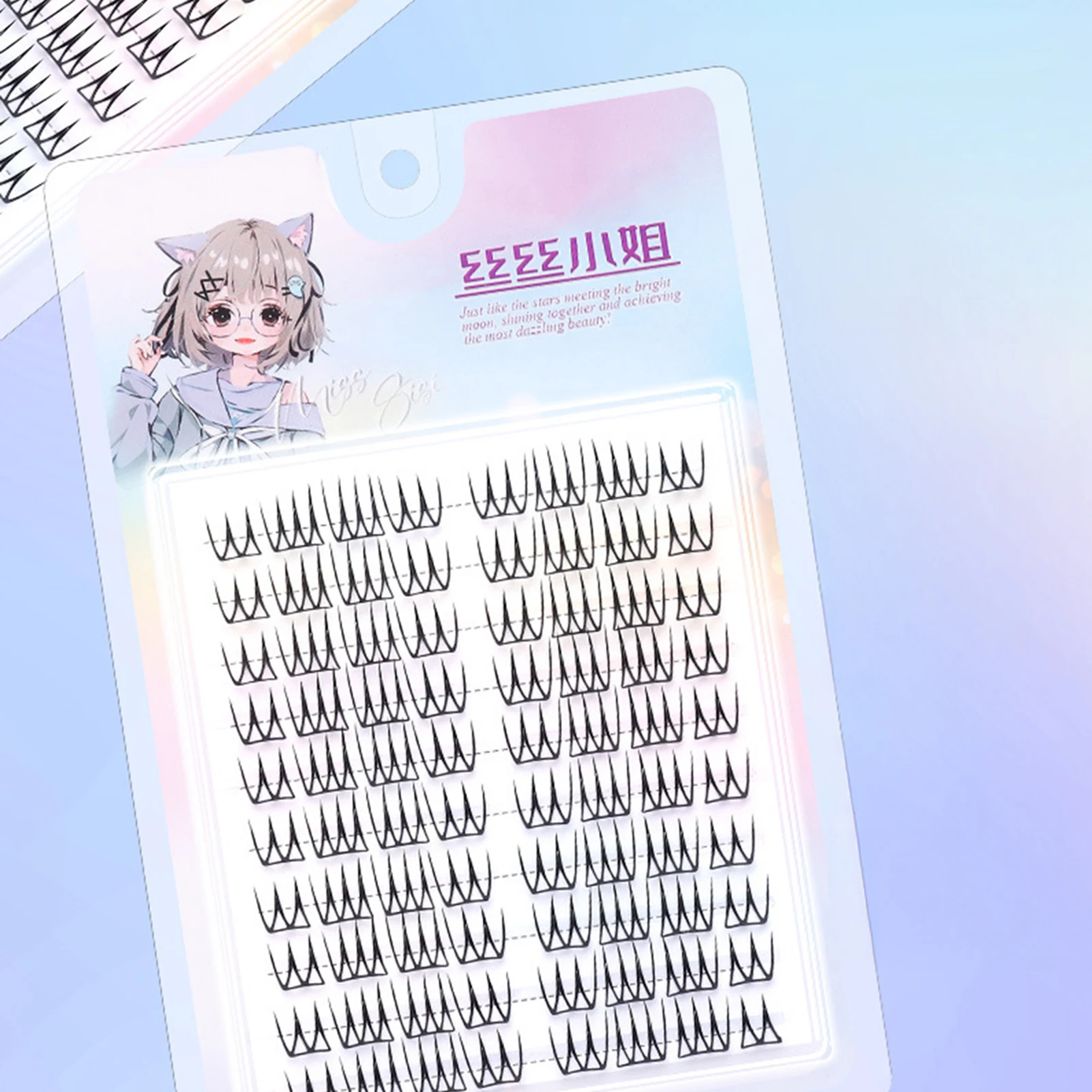 Noglue Lash Extensions Korean Style U-Shape False Eyelashes Glue Free Natural Thin Wispy Lashes for Women Makeup
