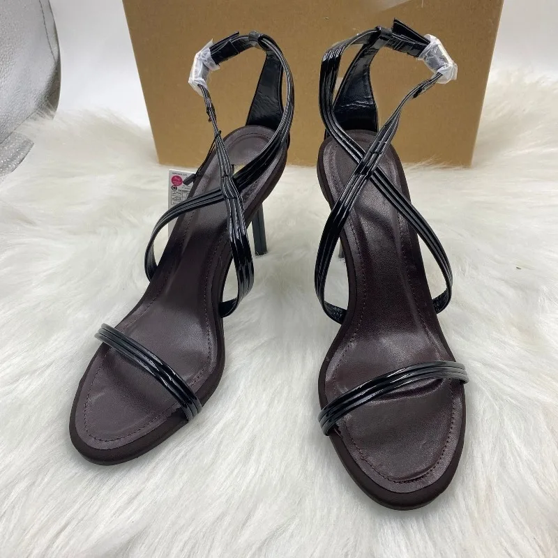 كعب سهرة أنيق للنساء صنادل جلدية بأشرطة، حزام كاحل مثير للحفلات والنوادي والمناسبات الرسمية #3