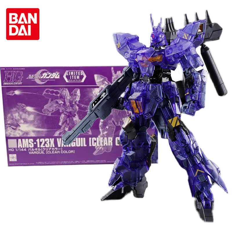 Bandai Genuine Gundam Model Kit Anime Figure RG 1/144 AMS-123X Varguil Clear Color Gunpla Anime Action Figure Toys for Children