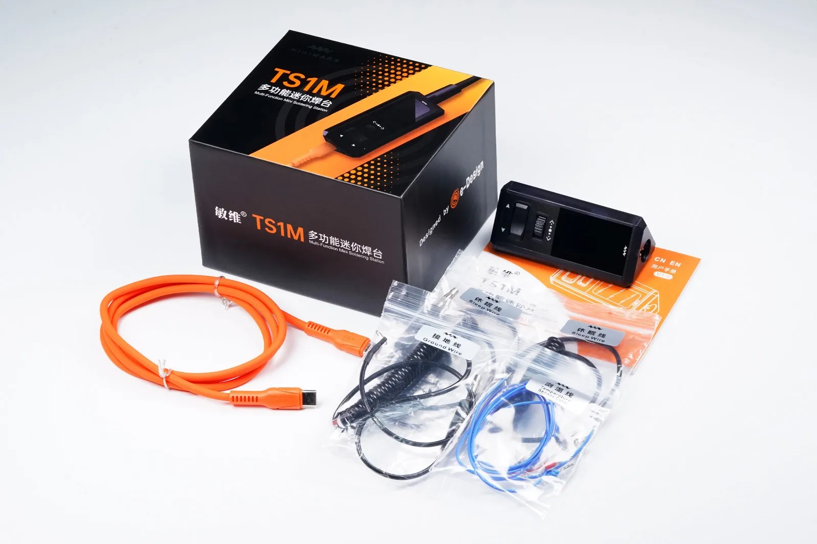 OFFICIAL MINIWARE TS1M Mini Soldering Station Portable Digital Display 210/245 Handle Tip Power Welding Repair Kits DIY Tool