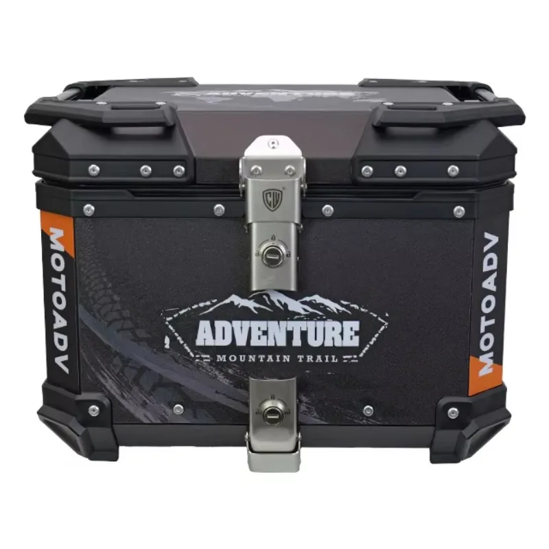 

STLF Sticker Style 45L Motorcycle Top Case Universal Motorbike Tail Box Trunk Tour Storage with Security Lock for Helmet Luggage