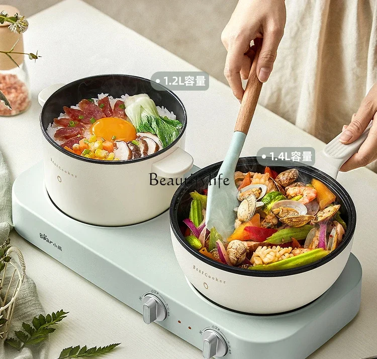 Double stove electric cooking pot Multifunctional cooking integrated pot Dormitory students