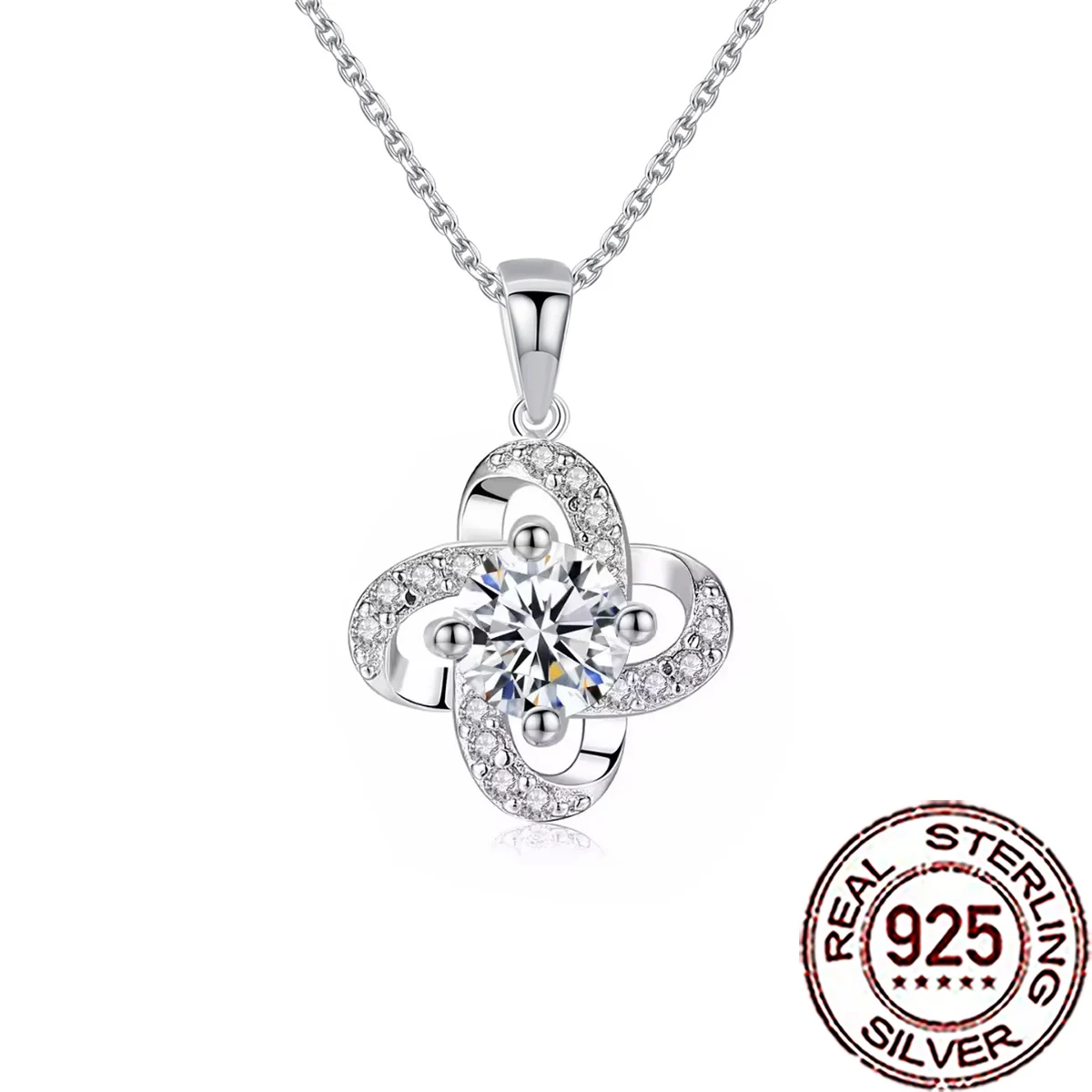 

CWWZircons 925 Sterling Silver 2026 New Fashion Flower Cubic Zircon Pendant Necklaces for Women Party Holiday Jewelry Gift SD079