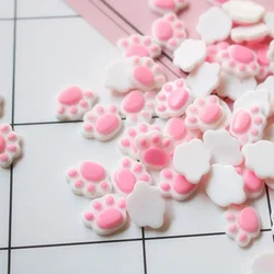 10Pcs Cute Bear Paw Flat Back Resin Cabochon Kawaii Flatback Resins of Characters Cabochons for Bows Hair Deco Parts 12*14mm