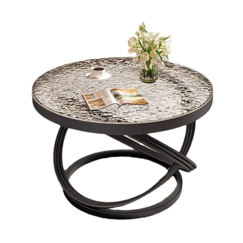 

Simple small coffee table, tempered glass coffee table