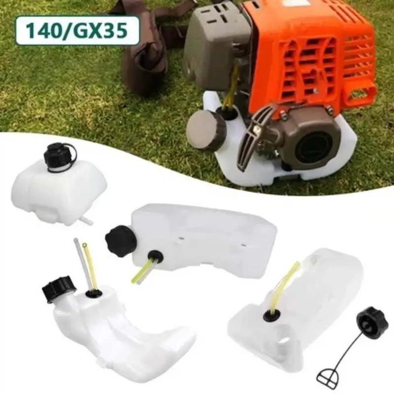 Grass Cutter Replacement Fuel Tank with Cap & Fuel Pipes Leak Resistant Fit 140/40-5 for Outdoor Lawn Mowing Work