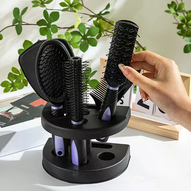 5 Pieces Mirror Comb Set Air Cushion Curly Hair Ribs Comb Girls Special Smooth Hair Massage Fluffy Comb
