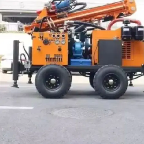Customized 200M Deep Well Wheel Crawler Diesel Hydraulic Portable Rotary Head Protection Water Well Drilling Rig