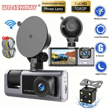 3 채널 1080P 전면 카메라, 차량용 와이파이 대시 캠, 자동차 DVR 녹음기 비디오, 후면보기 카메라, 블랙 박스, 자동차 액세서리