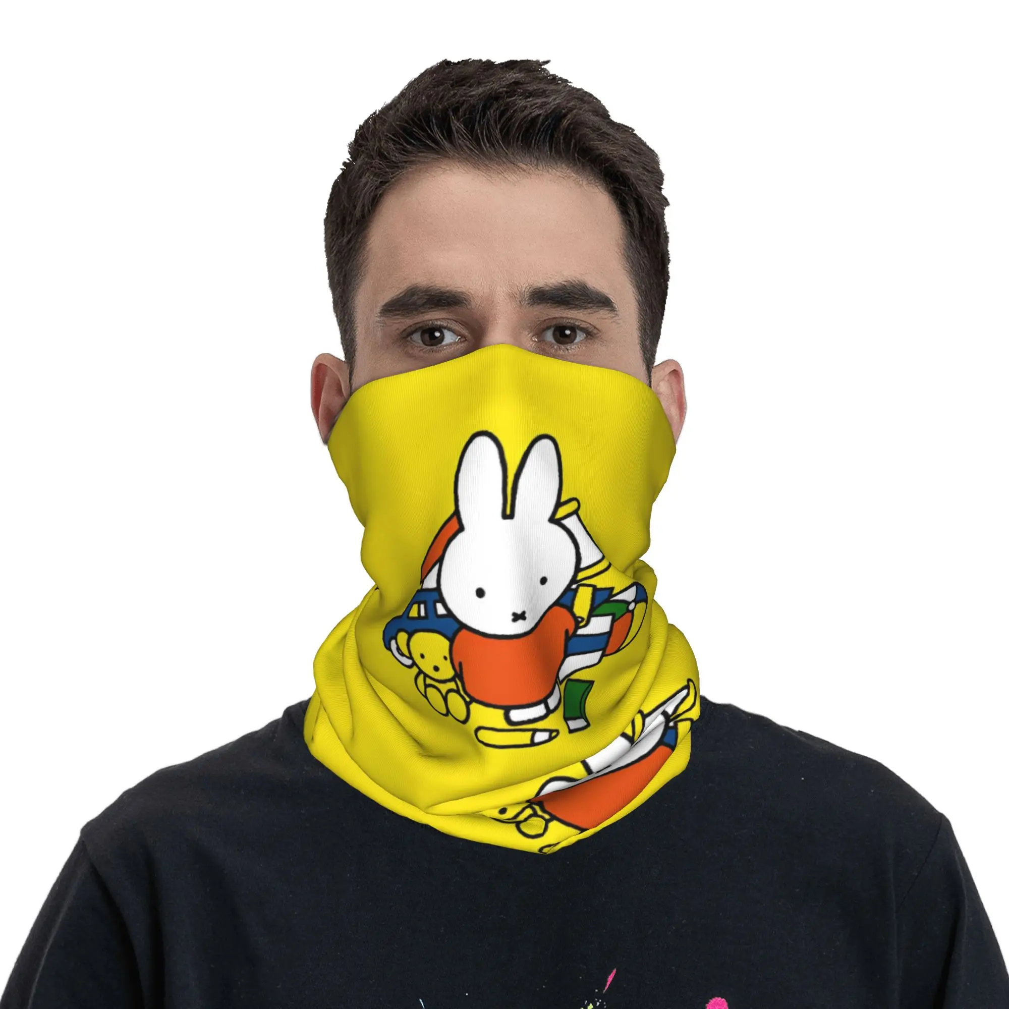 Kawaii Miffyy Bandana Neck Cover Printed Cute Cartoon Rabbit Wrap Scarf Warm Face Mask Running Unisex Adult Windproof