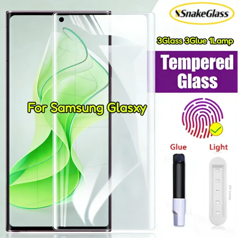 

3PCS UV Tempered Glass Film for Samsung Galaxy S26 Plus S26 Ultra S25 S24 Ultra, S23 S22, S21, S20 Ultra Plus, Note 20 10 Plus
