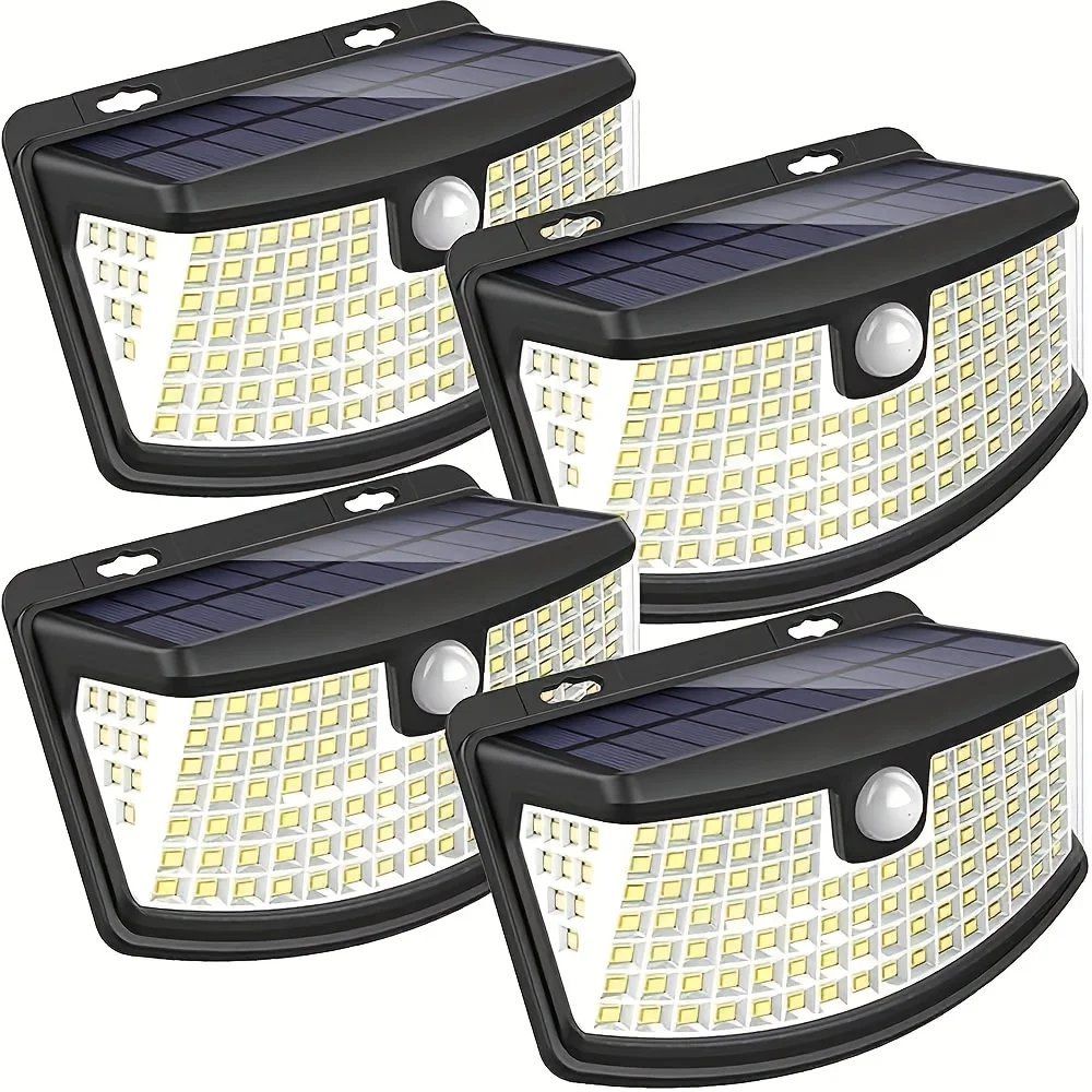 8/6/4 Packs Solar Motion Sensor Lights 120 LEDs With Reflector, 270° Wide Angle, IP65 Waterproof, Ideal For Outdoor Stairs, Yard, Pathway, Fence, Front Door, Garage, Deck, 18 Hours Continuous Lighting For Commercial Spaces (Malls, Hotels, Libraries) view 2