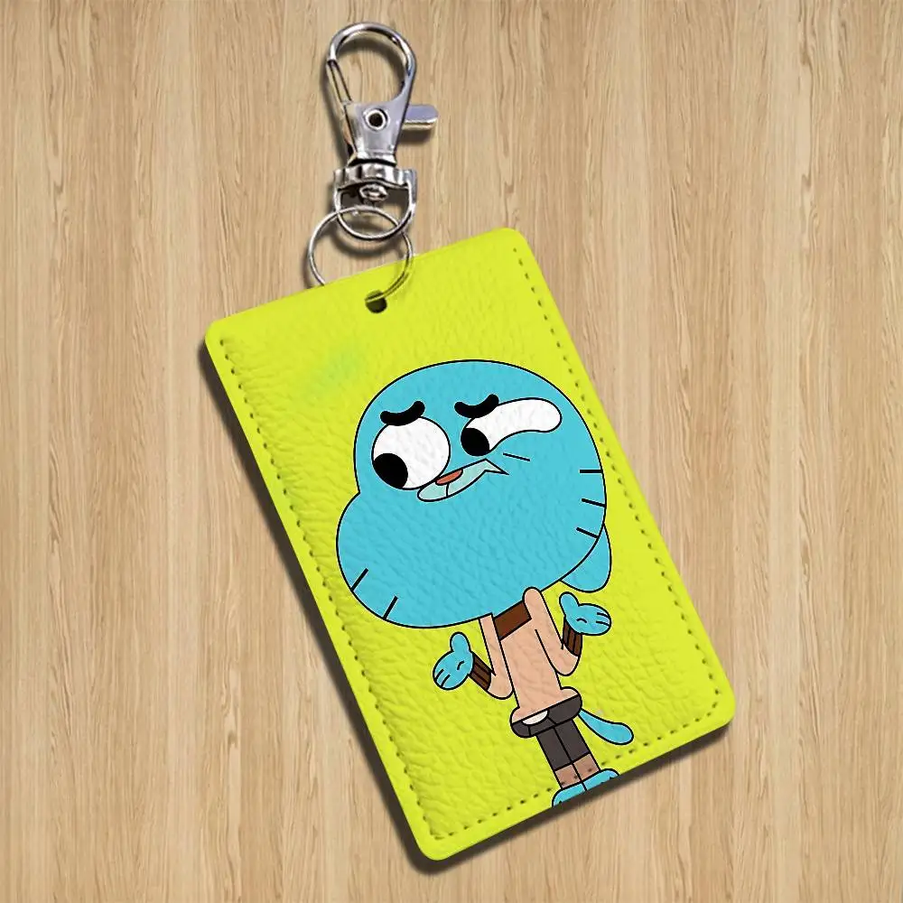 Portachiavi con Carte Anime del Cartone Animato 'The Amazing World of Gumball', Ciondolo alla Moda per Borsa, Porta Tessere, Porta Carte Bus, Carino per Adulti