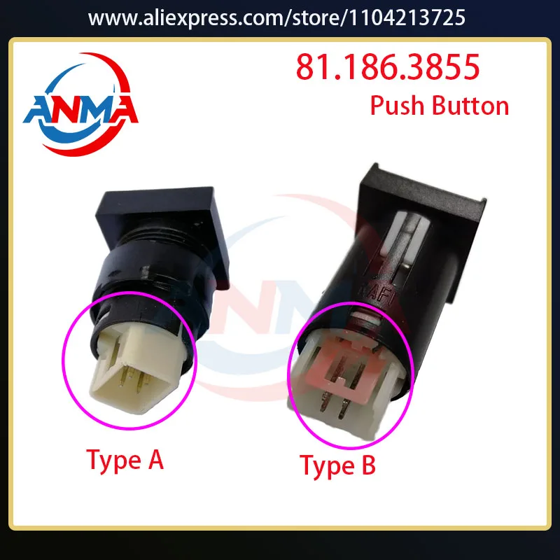 5Pieces Heidelberg SM102 SM52 SM74 CPC Push Button Switch 81.186.3855 Ink Control Coumputer Console Printing Machine Parts