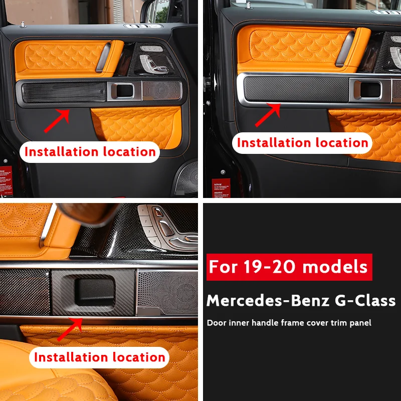 

For 19-20 Mercedes-Benz G-class door handle frame car interior styling decorative accessories ABS and real carbon fiber