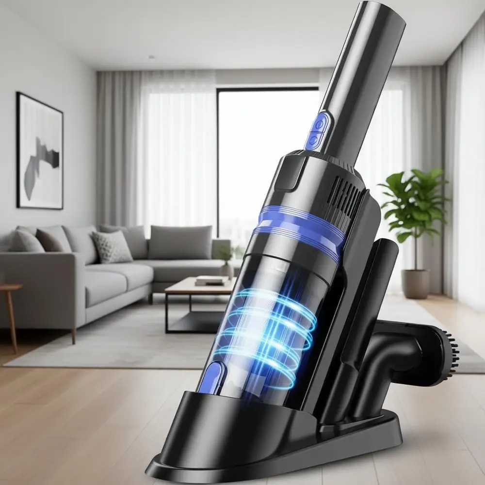 

Портативный ручной пылесос 3-в-1 с 2 скоростями, перезаряжаемый, с зарядной док-станцией, для автомобиля, дома и шерсти животных (синий)