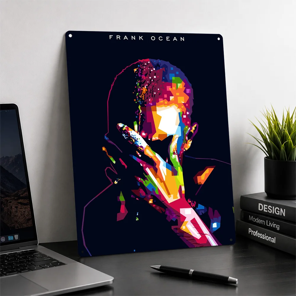Frank Ocean Metal Poster Music Wall Art Personalized Vintage Tinplate Sign for Studio Bedroom Home Decor Room Decoration Plaque