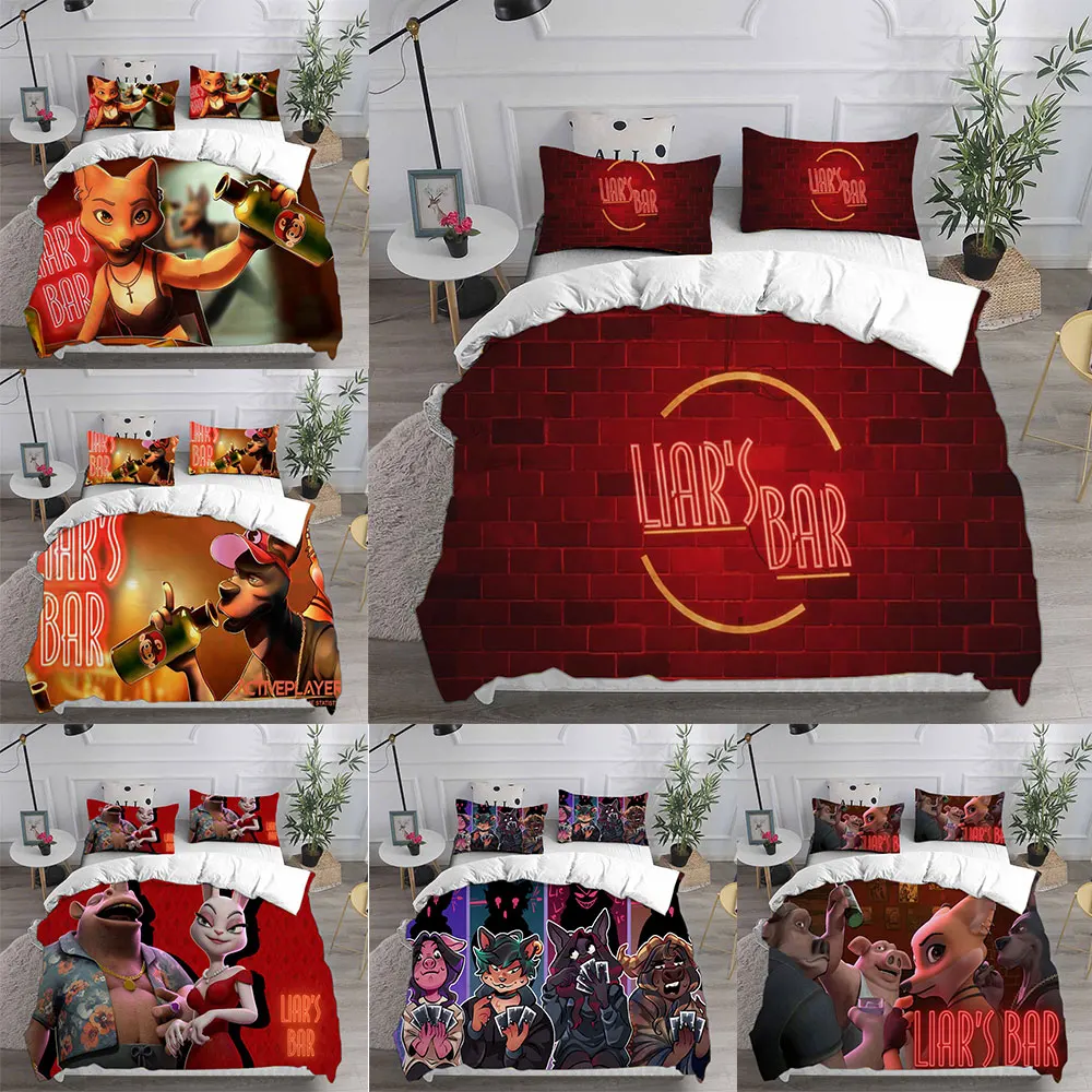 

Liar's Bar Bedding Sets Quilt Bed Cover Comforter Duvet Cover Pillow Case 2-3 Pieces Sets Teenagers Children's Gifts