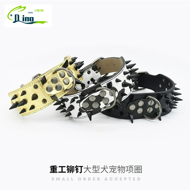 

Ошейник для бульдога среднего и большого размера с заклепками Caslo Bully, кольцо на шею против укусов, Dogo, лошадь, собака, волк, собака, чехол на шею, товары для домашних животных