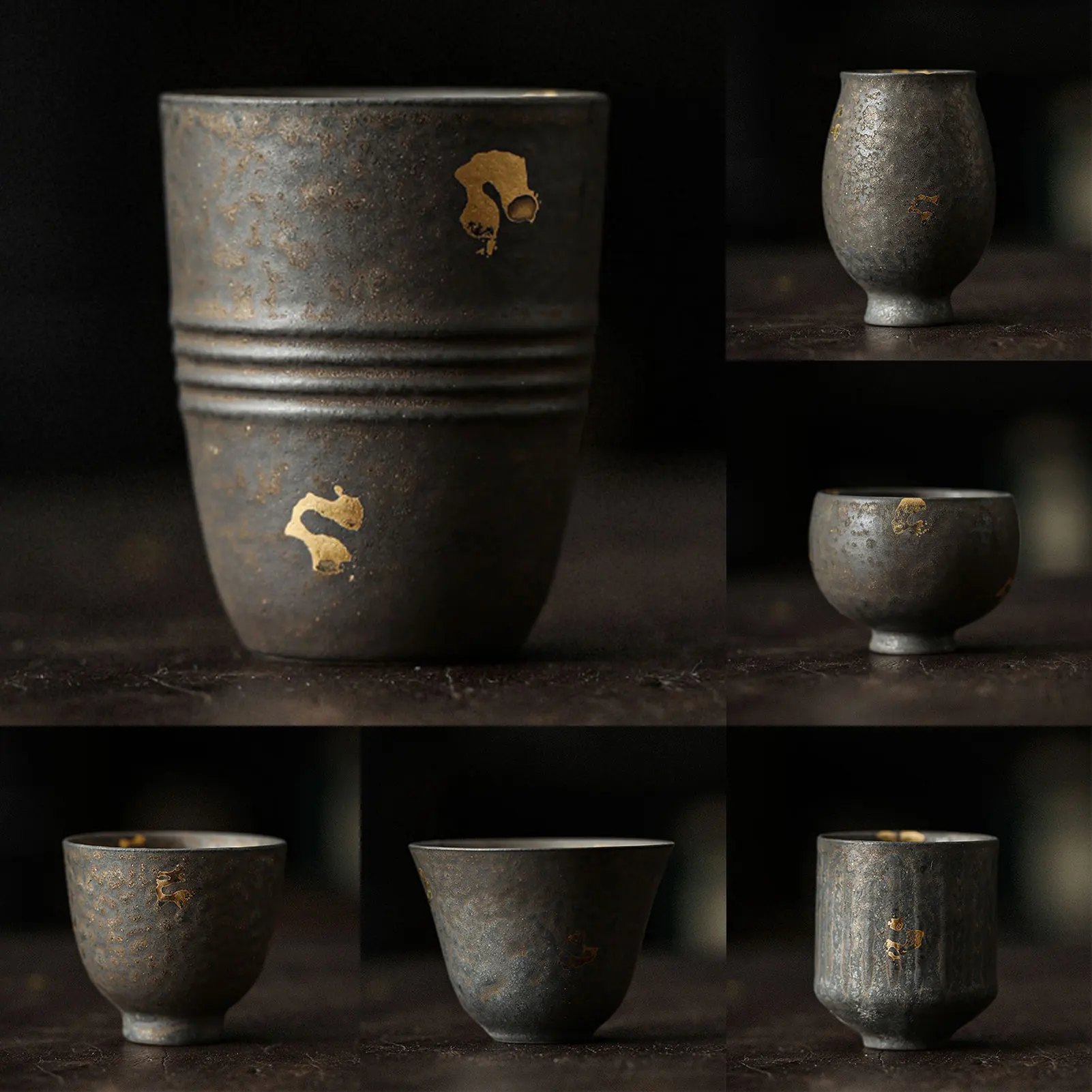 طقم شاي صيني عتيق بنمط عتيق فنجان شاي كونغفو ملحقات المطبخ لحفلة الشاي