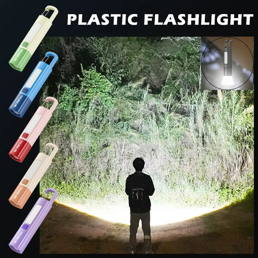 

Smile Shark LED Flashlight Super Bright 3-adjustable Telescopic Zoom Camping Light With Hook Rechargeable Waterproof Flashlight