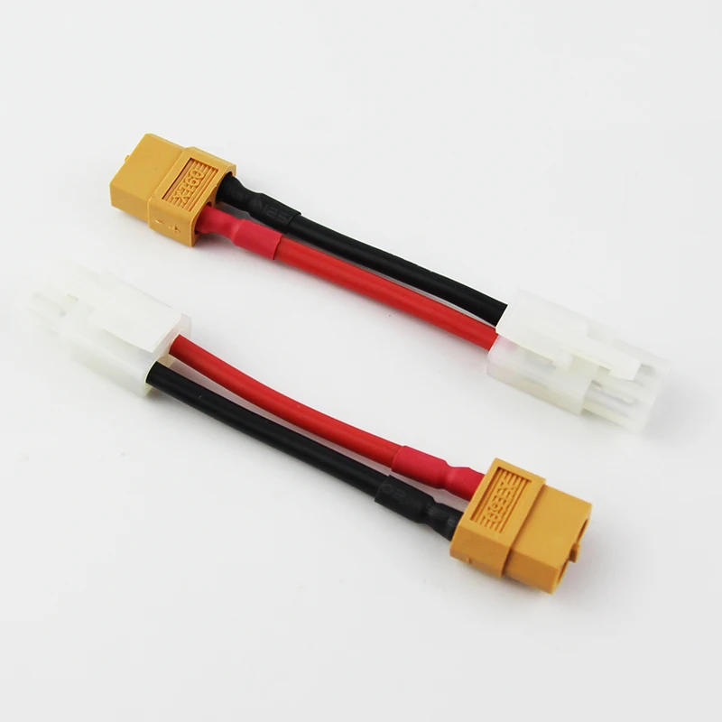 30PCSAmass XT60 Female Plug Adapter 14AWG 100mm Tamiya Male Connector 100% Plastic Cable For RC Airplane Lipo Battery