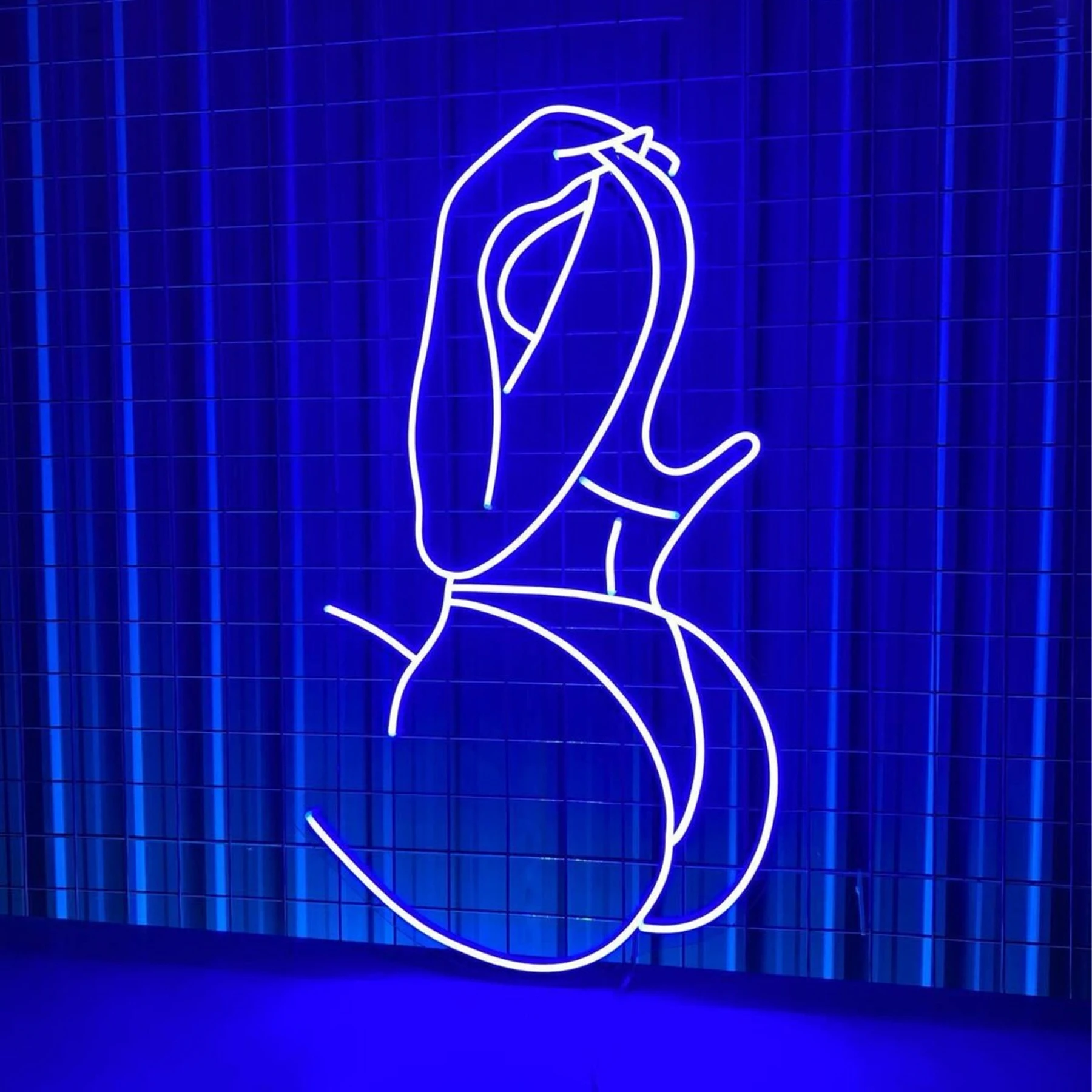 Sexy Woman Neon Sign Woman Posing Line Art Wall Decor Custom Sexy Woman Body Sign Game Room Girl Room Wall Hanging