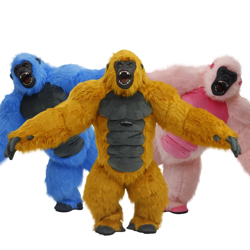 

King Kong Inflatable Costume Mascot Parade Adult Character Cosplay Animal Halloween Carnival Party Event Plush Set