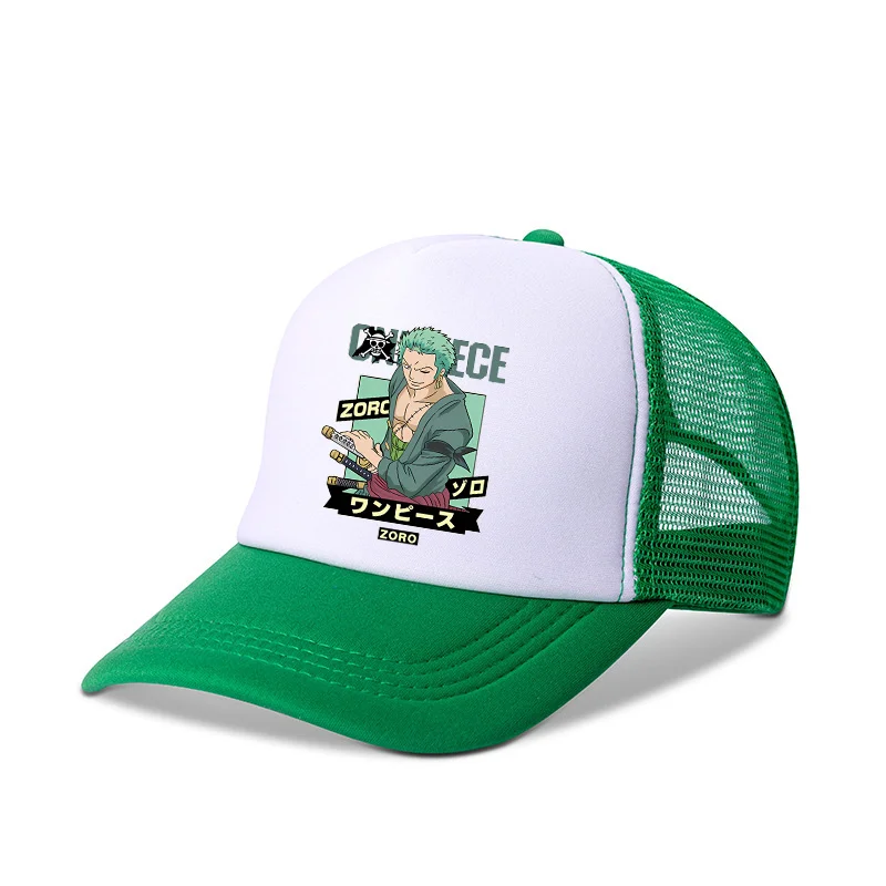 ワンピース野球帽子供アニメルフィゾロ調節可能なメッシュ帽子バイザーピークキャップサンシェード帽子屋外帽子アクセサリー