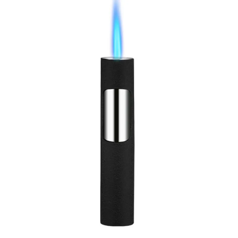 

Luminous Lighter Butane Gas Lighter Straight Jet Blue Flame Glowing Lighters Smoking Lighter Cigar Accessories Men's Gift