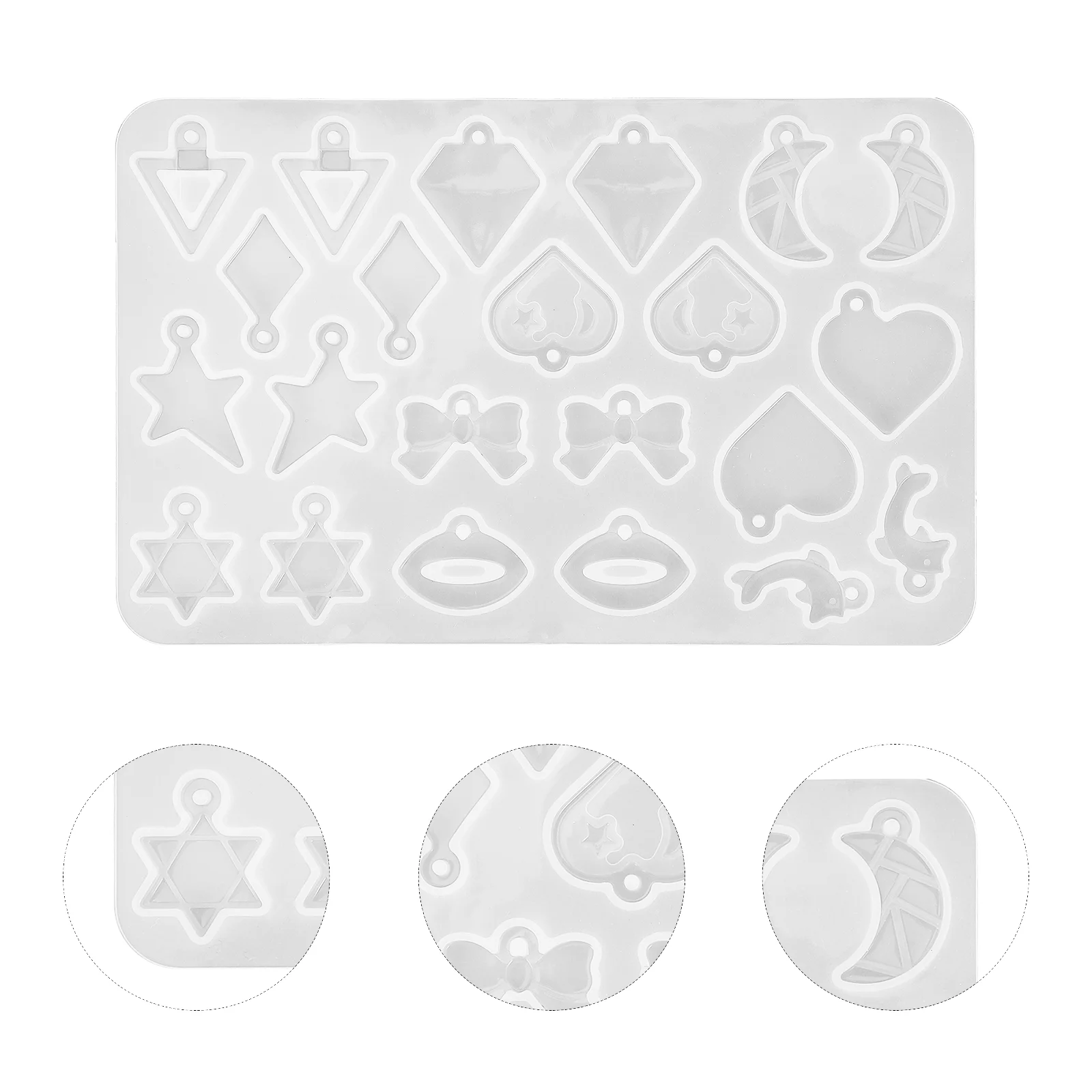 

DIY Earring Pendant Silicone Mold Leaf Love Moon Cross Glue Molds Jewelry for Epoxy Resin Crystal