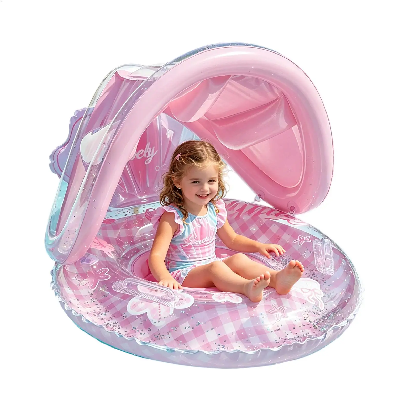 

Floats For Kids With Backrest Cute Swim Ring Pool Float With Canopy For Kids Beach Water Lake Summer Travel Vacation Party