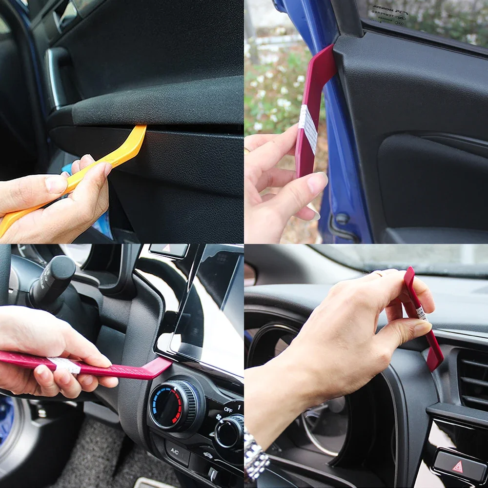 Portable Auto Door Clip Panel Trim Removal Tool Panel Trim Dash Audio Removal Installer Pry Kit Repair Tool Pry Tool 4/10 Sets