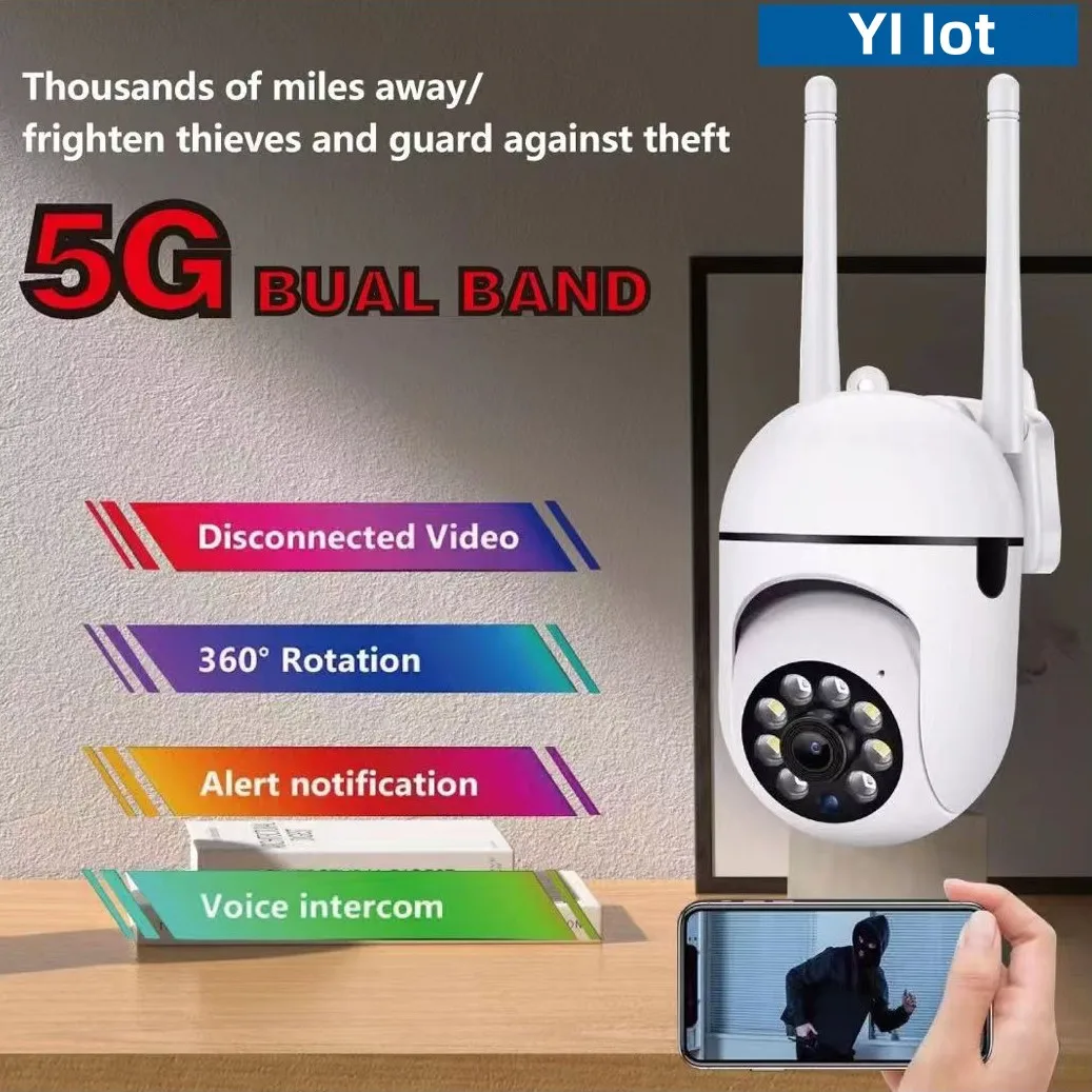 

Yi Iot APP 5G IP Camera 1080P WiFi Surveillance Camera Full Color Night Vision Security Camera 4x Digital Zoom Wireless Camera