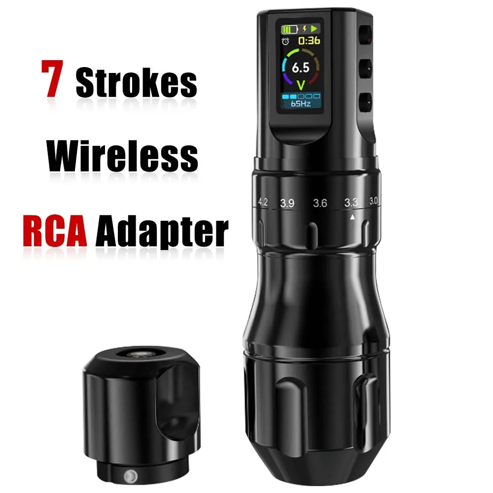 

Wireless Tattoo Machine Pen Adjustable Stroke 2.4-4.2mm with RCA Adapter Lightweight Tattoo Pen Like F-K Tattoo Artist Supplies