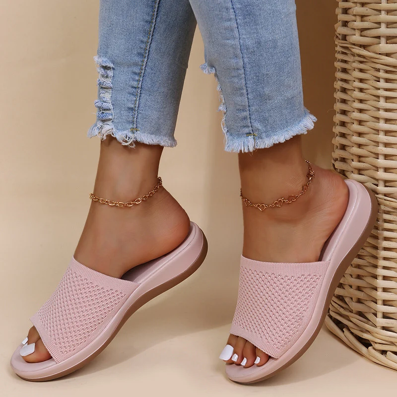 Sandalias elegantes de verano para mujer, zapatos suaves, Retro, sin cordones