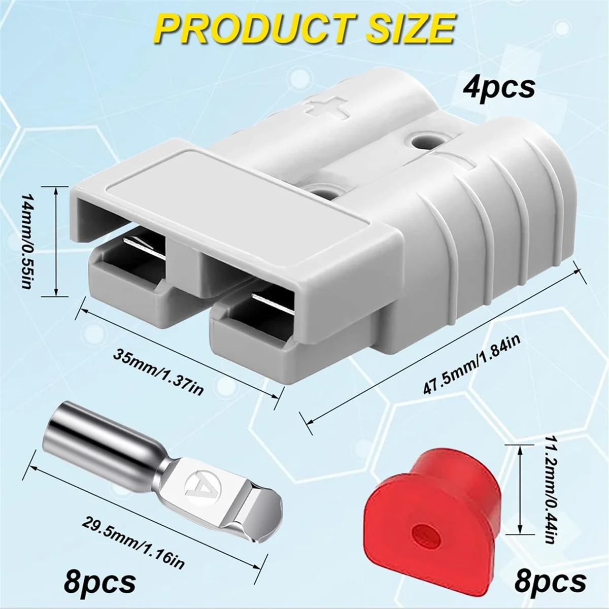 2 Pack 6-10 Gauge 12V to 36V Battery Quick Connect/Disconnect with Mounting Bracket 50A Wire Harness Plug Connector Kit