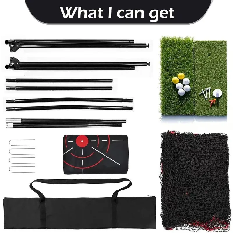 Portable Golf Swing Practice Net Easy Assembly Indoor Hitting Cage Home Training Equipment
