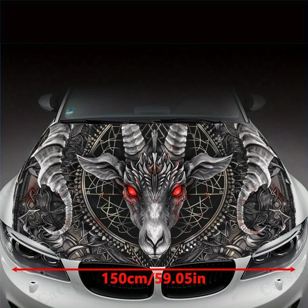 Eyes of the Demon PVC Car Vinyl Wraps, Self-Adhesive Waterproof Car Hood Decal Sticker, Car Decoration Protection Stickers for T