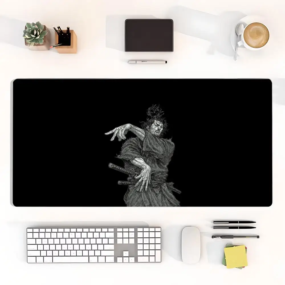 Dual katana samurai warrior playmat large size keyboard accessories laptop games bedroom learning office desktop mousepad