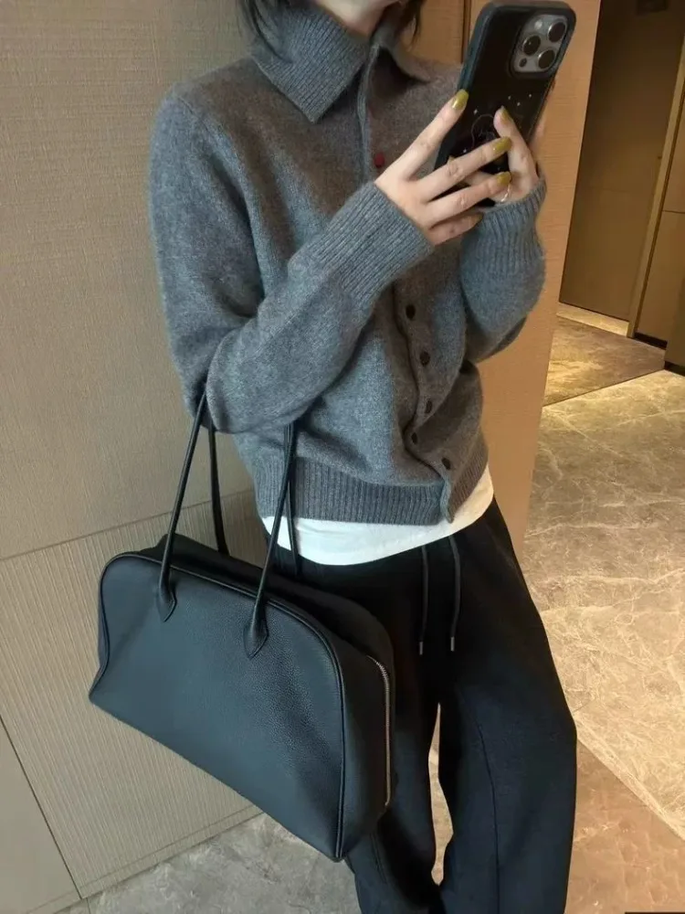 가을과 겨울 패션 신상 여성 우아한 니트 가디건 따뜻하고 두꺼운 캐시미어 캐주얼 싱글 브레스티드 한국 스웨터