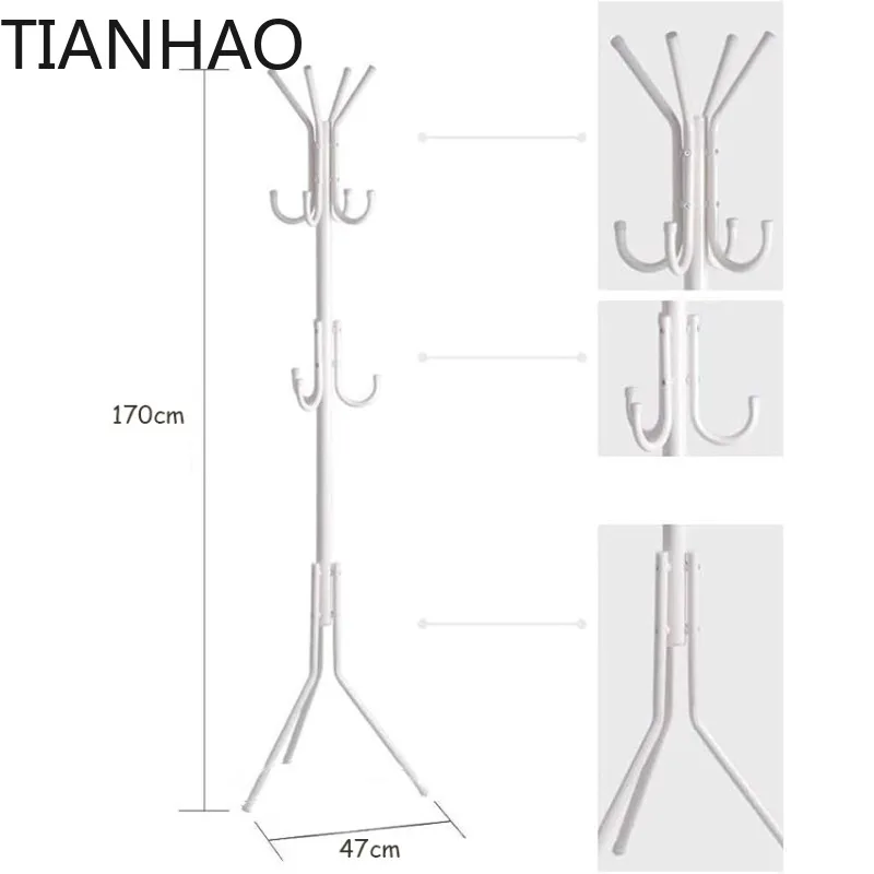 Modern Metal Standing Coat Rack with Multiple Hooks, Compact and Sturdy Design for Hanging Clothes, Hats