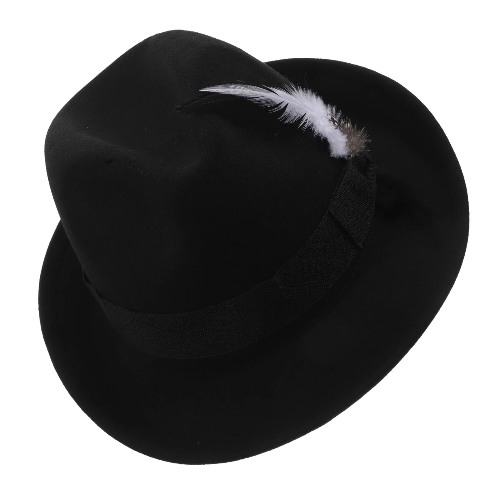 

Men Fedora Hat Vintage Style Short Brim Felt Fake Classic Jazz Cap Formal Dress Hats Fashionable Mens Felt Fedora