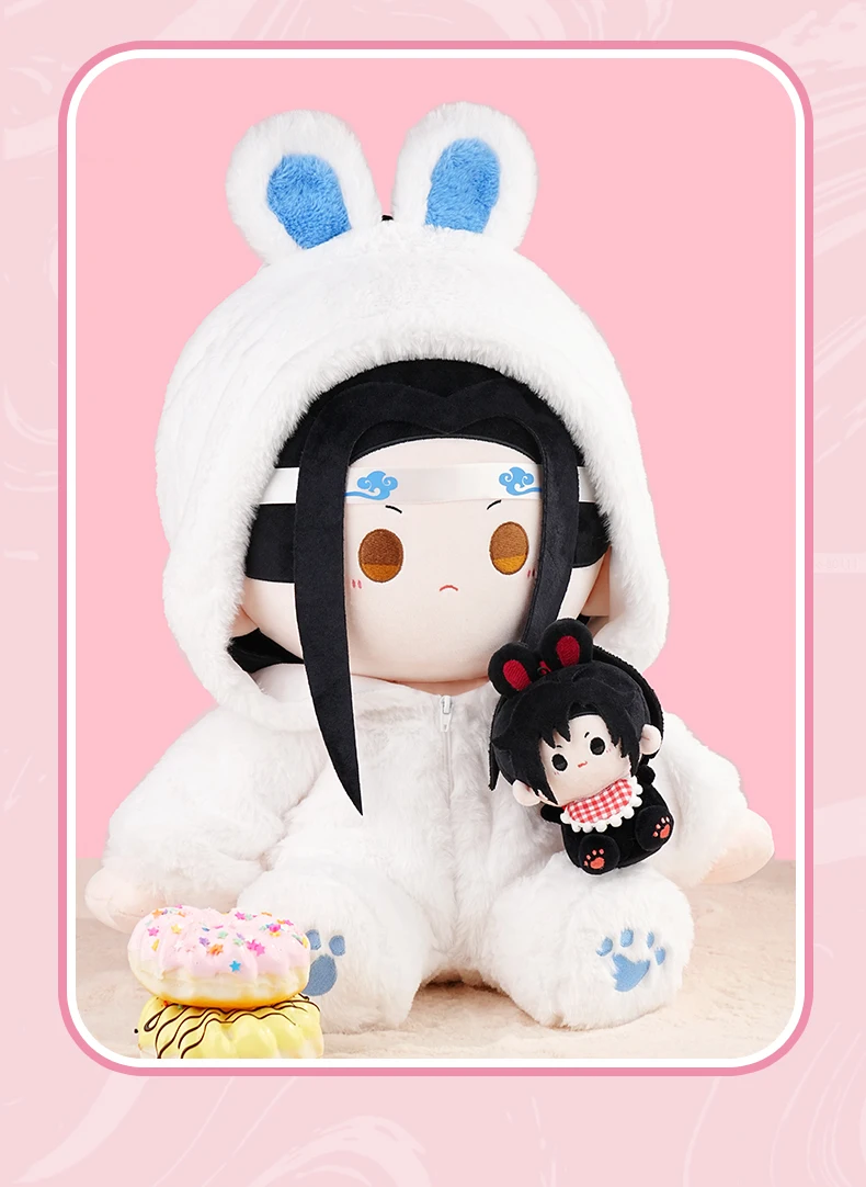 40 centimetri Originale MDZS Mo Dao Zu Shi Wei Wuxian Lan Wangji Coniglio Farcito Peluche Bambola Portachiavi Vestiti Cuscino Anime Giocattolo Per Bambini Regali