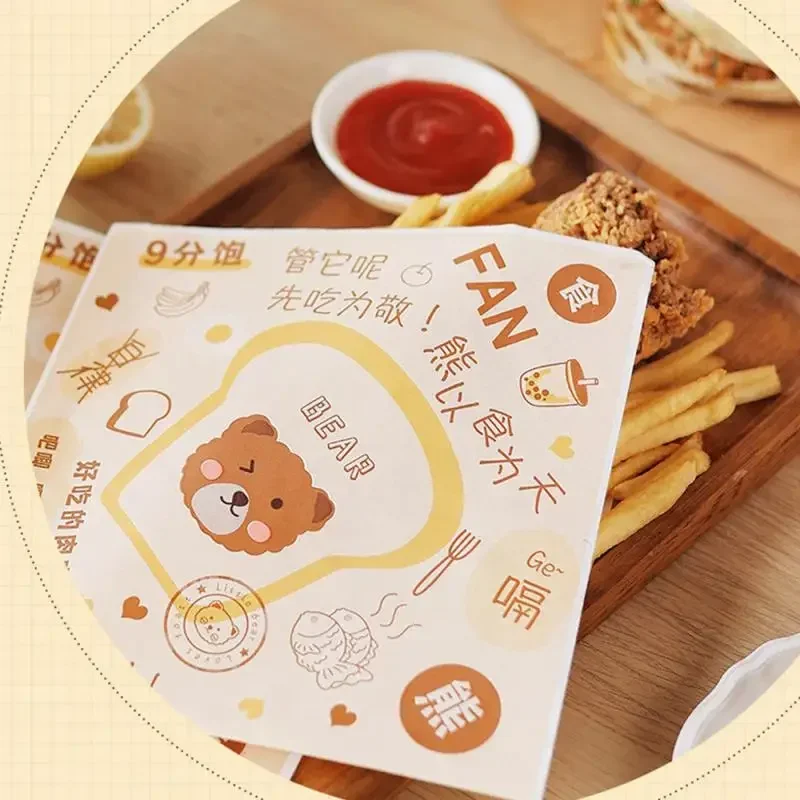 Sandwich Air Fryer Paper Wrappers Food Waxed Paper Home Baking Supplies Oil-proof Disposable Toast Bread Hamburger Fries Kitchen