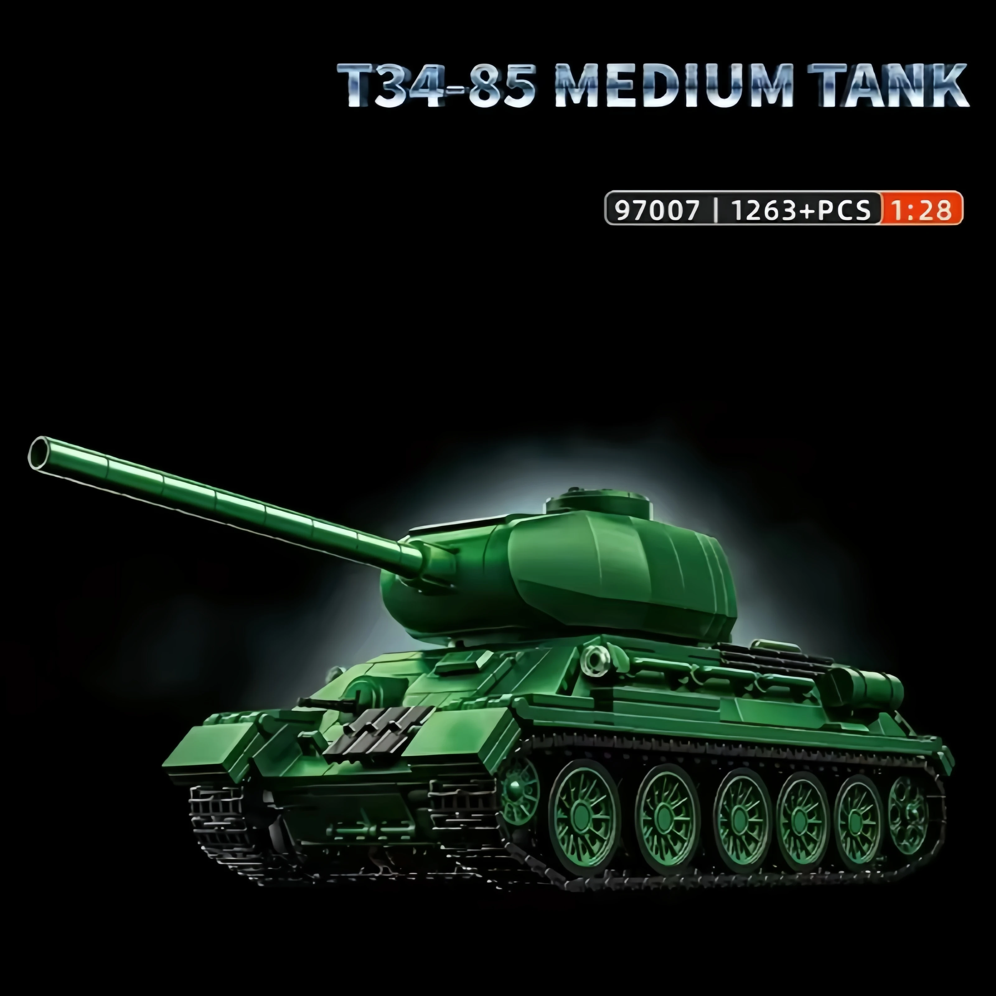 

1263 Pcs T34-85 Medium Tank Assembly Building Block Set Abs Model Kit Collectible Gift Boys Toy Gift